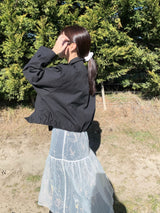 シフォンシースルーレイヤードスカート (1c)