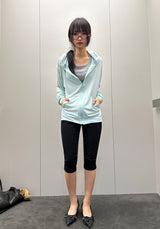 Antale Sheer Oversized Hooded Zip-Up 4color