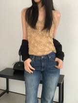 Jaden Lace Flower Halter Top