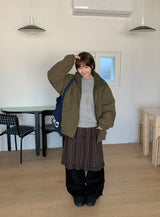 [Unisex] マンタブオーバーキルティングウールジャンパー