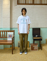 Sky Blue Classic Big Logo Crew Neck White Short Sleeve T-shirt [Unisex]