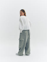 Cargo Button Pants (Grey)
