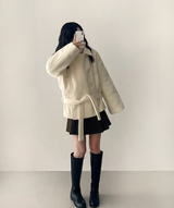 Pony Thick Belt Double High Neck Coat