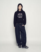 25FW WOMAN HAND SKETCH CROP HOODIE DARK BROWN