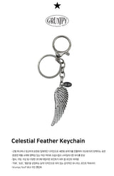 Celestial Feather Keychain