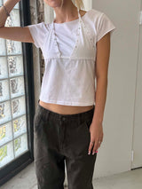 Rivet halter layered t-shirts(2color)