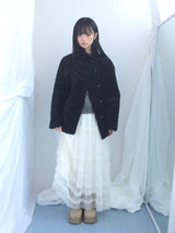 Cloud chiffon frill long skirt