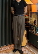 One-Tuck Semi-Banded Cotton Pants 3COLOR