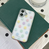[MADE][Glossy Glass Silver Bumper Case] Pastel Dot 