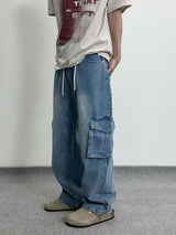 String Wide Cargo Denim PT