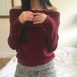 Goming イヤーエンドルックブラシ オフショルダーニット