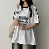 ティニートラックラインオーバーサイズフィットショートスリーブTシャツ