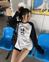 ボントウビカラー マッチング ラグランTシャツ