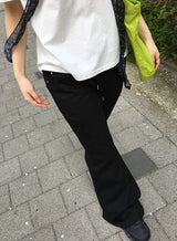 フィリーズリベットシボリバンディングブーツカットパンツ