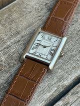 Cowhide metal watch