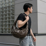 Wrinkled Leather Shoulder Bag