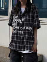 stay check cropped shirt