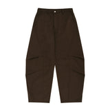 Structured Curved Chino Pants - Brown