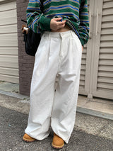SLAB PINTUCK WIDE JEANS (3C)