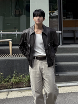 Kai zipper leather jacket