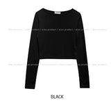 [U-BASIC] Sling Uネッククロップロングスリーブ