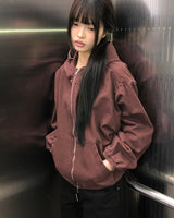 ポンピグメントウォッシュド2wayクロップフーディジップアップ