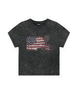 ウォッシュドフラッグクロップTシャツ