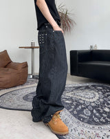 Eiffel studded striped denim pants