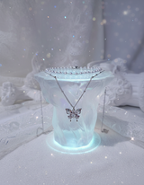 [(G)I-DLE Shuhua Necklace] Mystique Butterfly Layered Necklace - Silver color