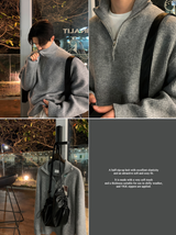  Logane Drake Cash-Like Half Zip-Up Knit