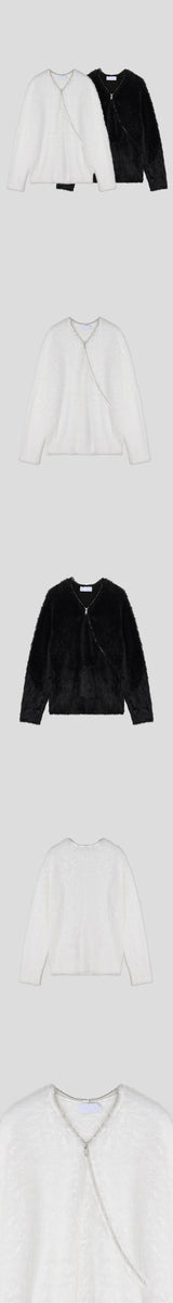 [F/W] アンゴラブラッシュサイドジッパーニット(2color)