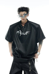 イリデセントデコンストラクテッドVネックTシャツ