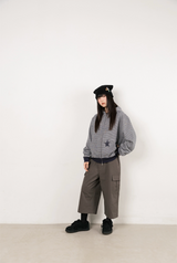 Twister Star Pocket Stripe Hoodie Zip-up - Grey 