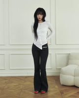 Jelly Button Asymmetric Ruched Top
