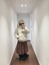 ウェロンハイネックフーデッドパディング (2color)