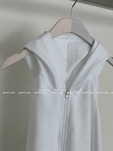 Backless Hooded Zip-Up Sleeveless