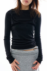 Shoulder layering long sleeve top