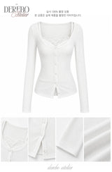 Ria lace layered cardigan long-sleeve  top