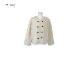 Boker Two Button Fluffy No Collar Fur Jacket