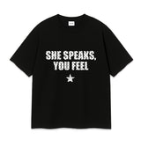 SHE LETTERING DOT OVER FIT T-SHIRT (2color)