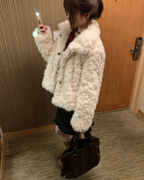 レオンカラーキルトファーハーフジャケット