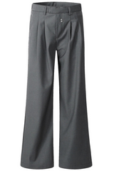 Pleated Rivet Relaxed Dress Trousers