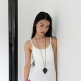 WEAVE PENDANT NECKLACE BLACK