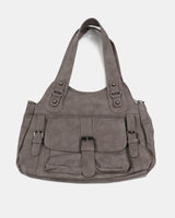 Sissu Pocket Buckle Leather Shoulder Crossbody Bag
