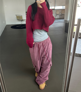 (WARMER DETAIL!) シッククロップドワイドルーズラウンドニット - 2 COLOR