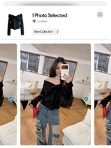 Black Off-Shoulder Cover Long Sleeve T-Shirt