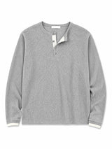 ブランク コントラスト レイヤード リブド ヘンリーネック