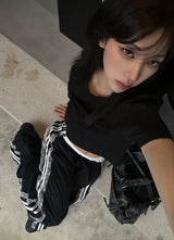 Nylon Lace-Up Track Pants [2 Colors]
