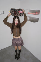 Leopard sweet frill skirt