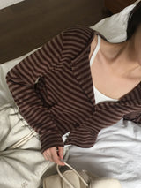 [MADE] Ghibli, striped cropped cardigan